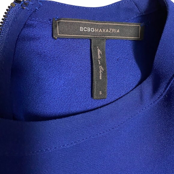 BCBG MAXAZRIA Versatile Blue-Peach-Red Blouse - Picture 4 of 5